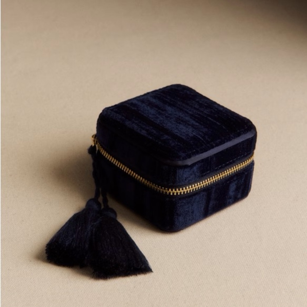 Sezane Embossed Velvet Jewelry Case